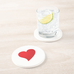 Cute red big heart minimalist modern Valentine's Coaster