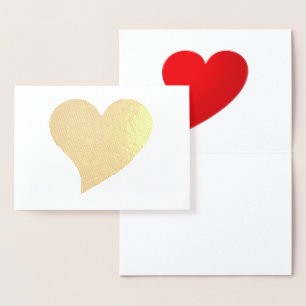 Cute red big heart minimalist modern Valentine's Foil Card