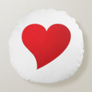 Cute red big heart minimalist modern Valentine's Round Pillow