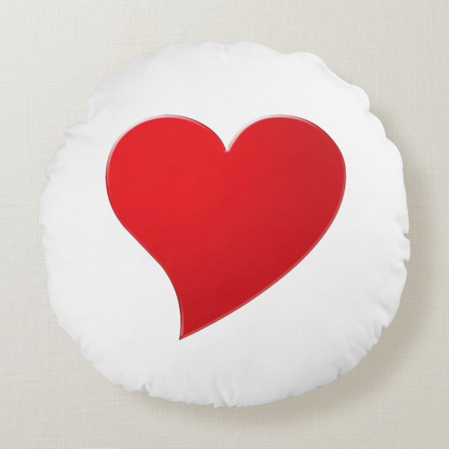 Cute red big heart minimalist modern Valentine's Round Pillow (Front)