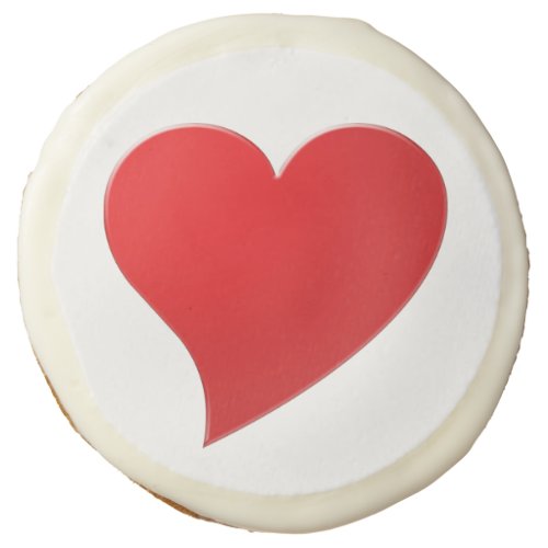 Cute red big heart minimalist modern Valentines Sugar Cookie