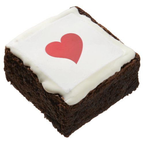 Cute red big heart minimalist Valentines Day Brownie