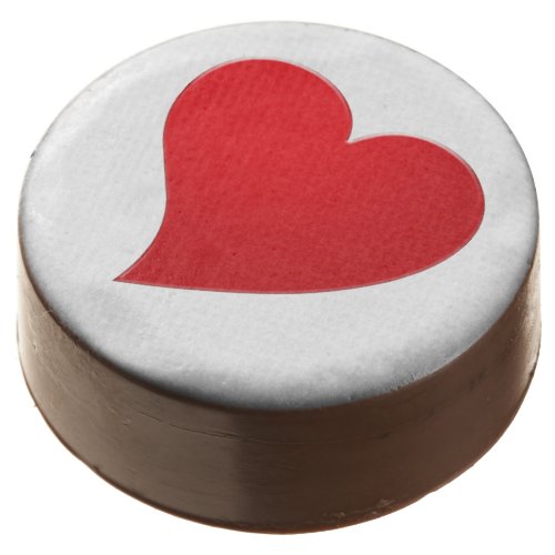 Cute red big heart minimalist Valentines day Chocolate Covered Oreo