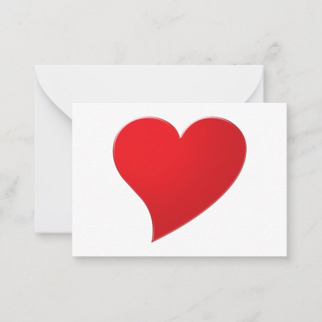Cute red big heart minimalist Valentine's day Note Card (Front)