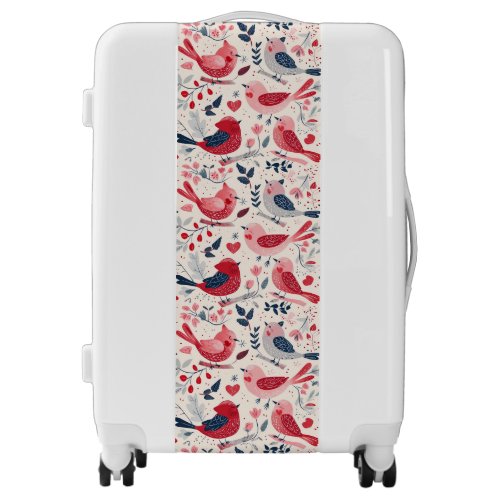 Cute Red Bird Cardinal Bird Luggage Suitcases