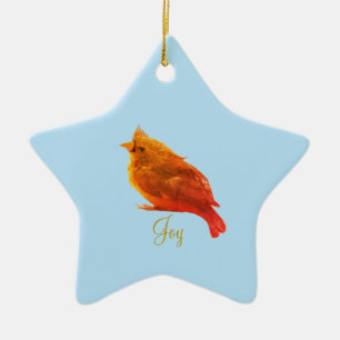 Cute Red Bird Ceramic Ornament