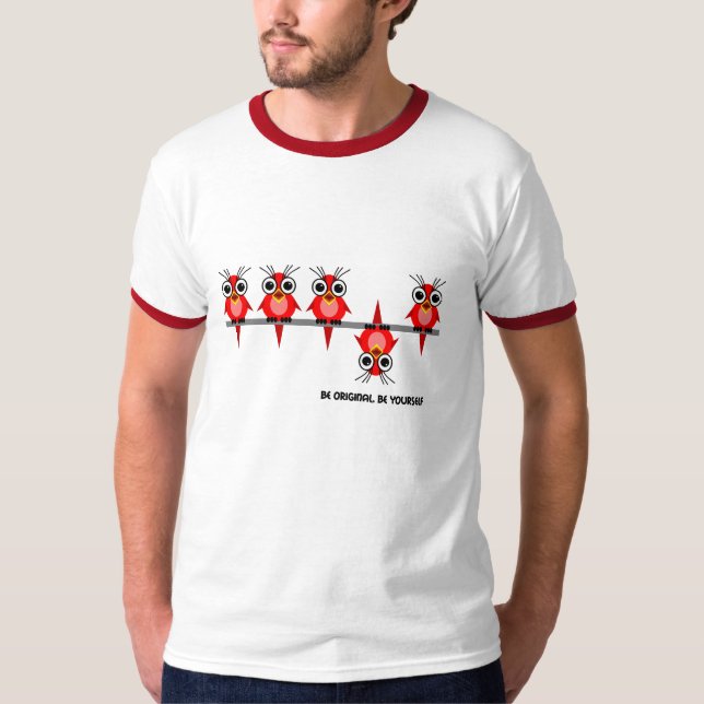 cute red birds T-Shirt (Front)