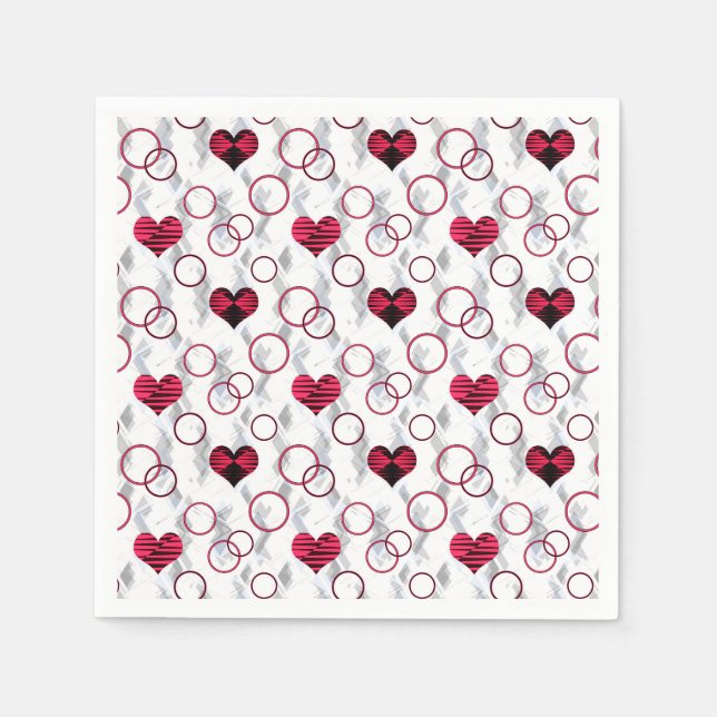 Cute red black hearts napkins (Front)