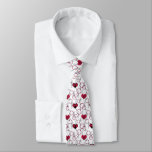 Cute red black hearts neck tie