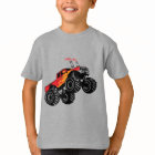 Cute Red Black Monster Truck Kids' T-Shirt