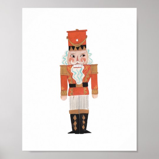 Cute Red & Black Nutcracker ballet character Poster