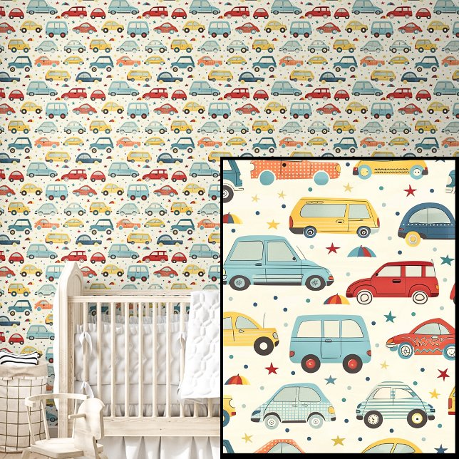 Cute Red Blue & Yellow Cars Wallpaper (Creator Uploaded)