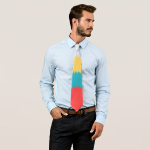 CUTE Red Blue Yellow Green Abstract Stripe Pattern Neck Tie