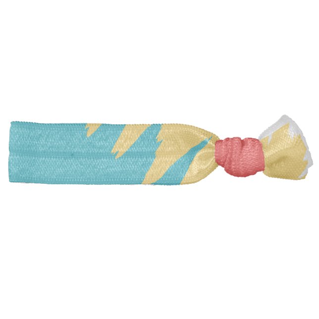 CUTE Red Blue Yellow White Zigzag Stripes Elastic Hair Tie (Right)
