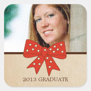 Cute Red Bow Graduation Stickers