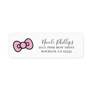 Cute Red Bow Whimsical Label