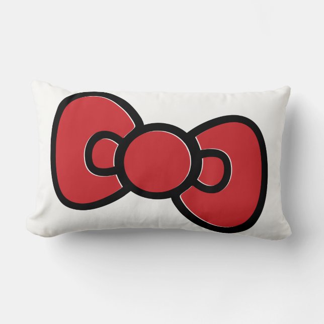 Cute Red Bow Whimsical  Lumbar Pillow (Front)