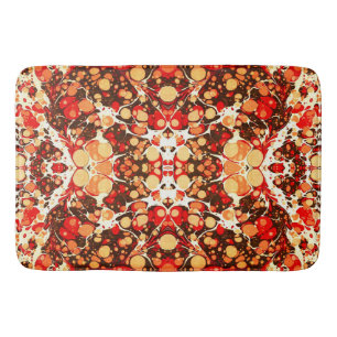 Cute red brown orange abstract stones bath mat