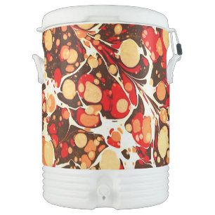 Cute red brown orange abstract stones beverage cooler