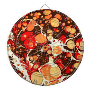 Cute red brown orange abstract stones dart board