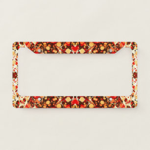 Cute red brown orange abstract stones license plate frame
