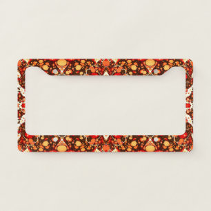 Cute red brown orange abstract stones license plate frame
