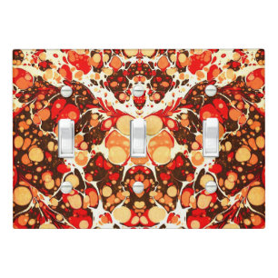 Cute red brown orange abstract stones light switch cover