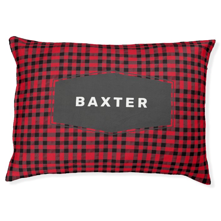 Cute Red Buffalo Plaid Personalized Dog Pet Bed | Zazzle.com