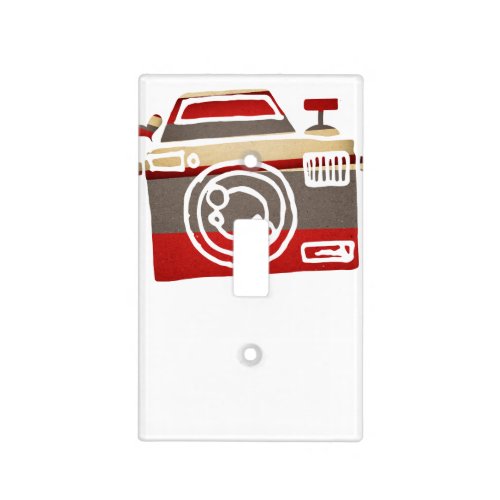 Cute Red Camera Love Heart Photography Graphic Light Switch Cover
