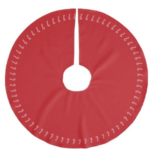 Cute red candy cane solid plain elegant Christmas Brushed Polyester Tree Skirt