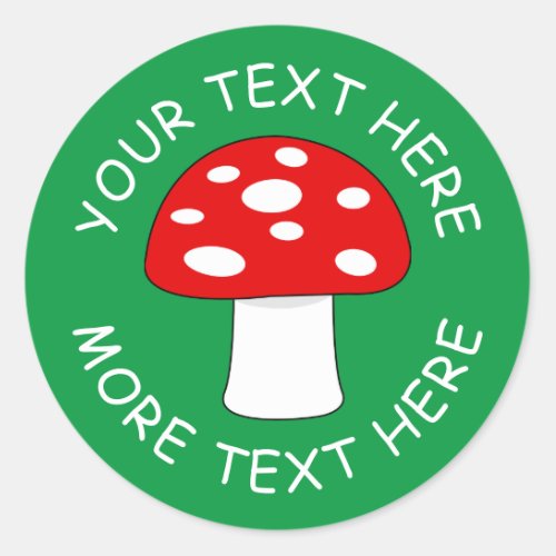 Cute red cap mushroom stickers and envelope seals