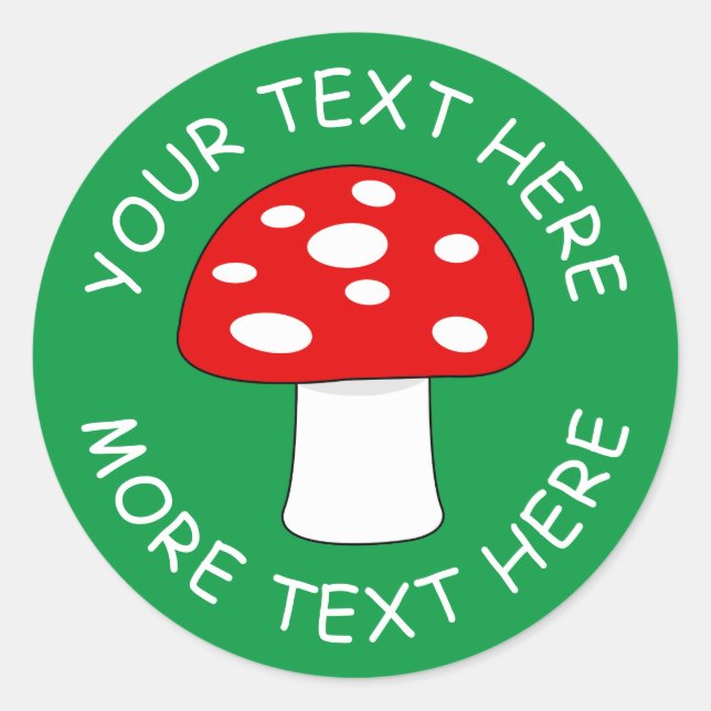Cute red cap mushroom stickers and envelope seals (Front)