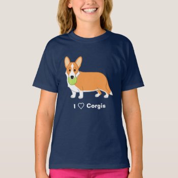Cute Red Cardigan Welsh Corgi Dog Lovers T-shirt by Fun_Forest at Zazzle