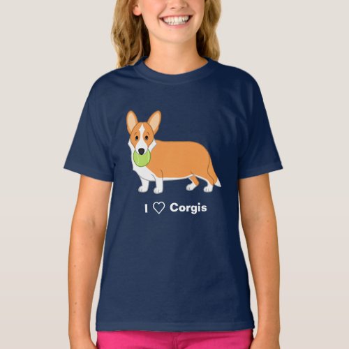 Cute Red Cardigan Welsh Corgi Dog Lovers T_Shirt