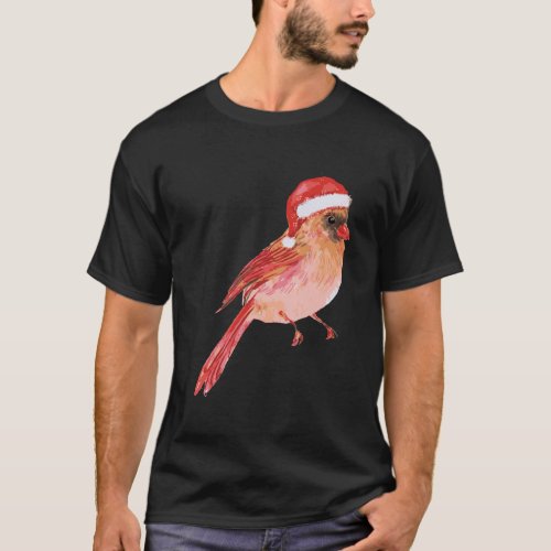 Cute Red Cardinal Bird Lovers Christmas T_Shirt