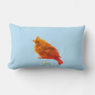 Cute Red Cardinal Bird Lumbar Pillow