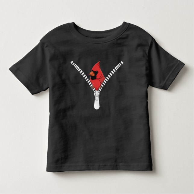 Cute Red Cardinal Bird Peek   Toddler T-shirt (Front)