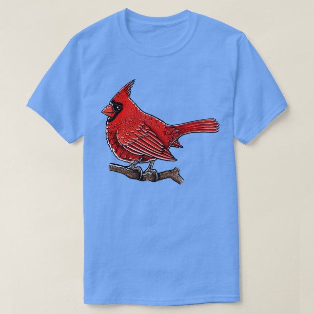Cute red cardinal bird T-Shirt (Design Front)