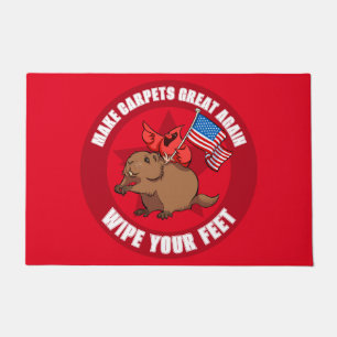 Cute Red Cardinal Make Carpets Great Again Cartoon Doormat