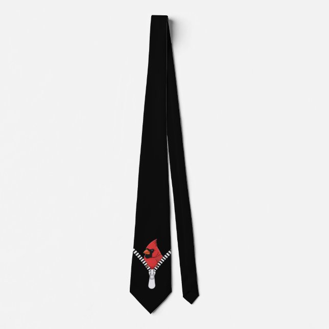 Cute red cardinal Peek Neck Tie (Front)