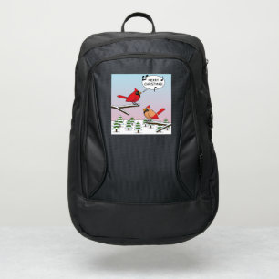 Cute Red Cardinal Singing Merry Christmas Port Authority® Backpack