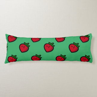 Cute Red Cartoon Strawberries for Vegetarians Body Pillow