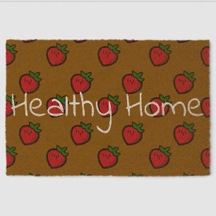 Cute Red Cartoon Strawberries for Vegetarians Fiber Doormat