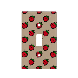 Cute Red Cartoon Strawberries for Vegetarians Light Switch Cover