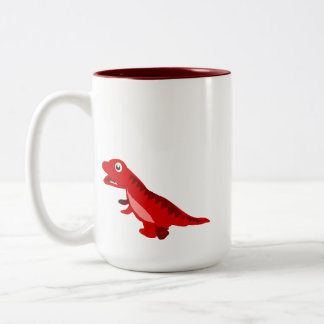Cute Red Cartoon T-Rex Dinosaur Coffee Mug