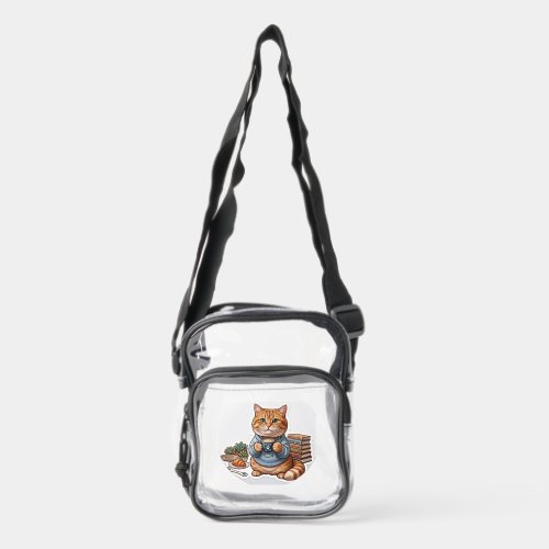 Cute Red cat Crossbody Bag or Chibi cat Transparen