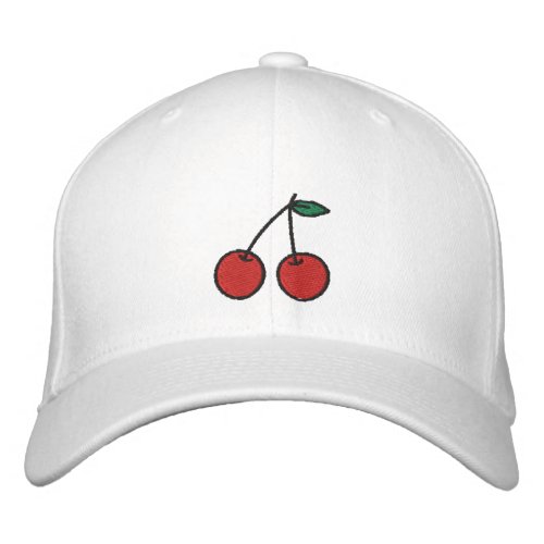 Cute red cherries personalized embroidered baseball cap