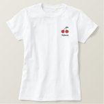 Cute Red Cherries Personalized Embroidered Shirt at Zazzle