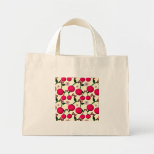 Cute red cherry pattern mini tote bag