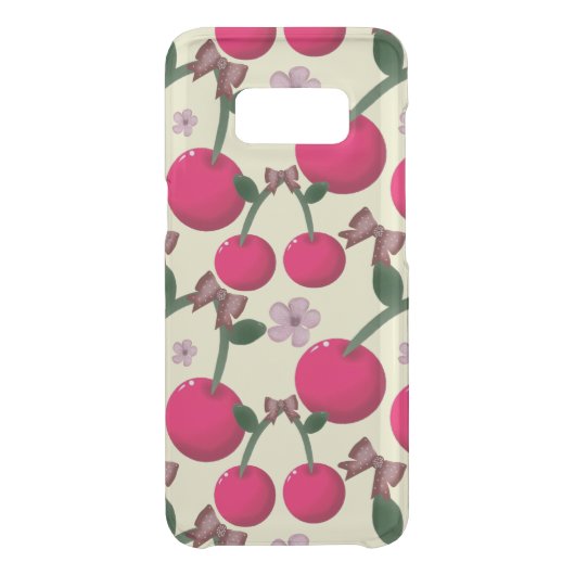 Cute red cherry pattern uncommon samsung galaxy case (Back)